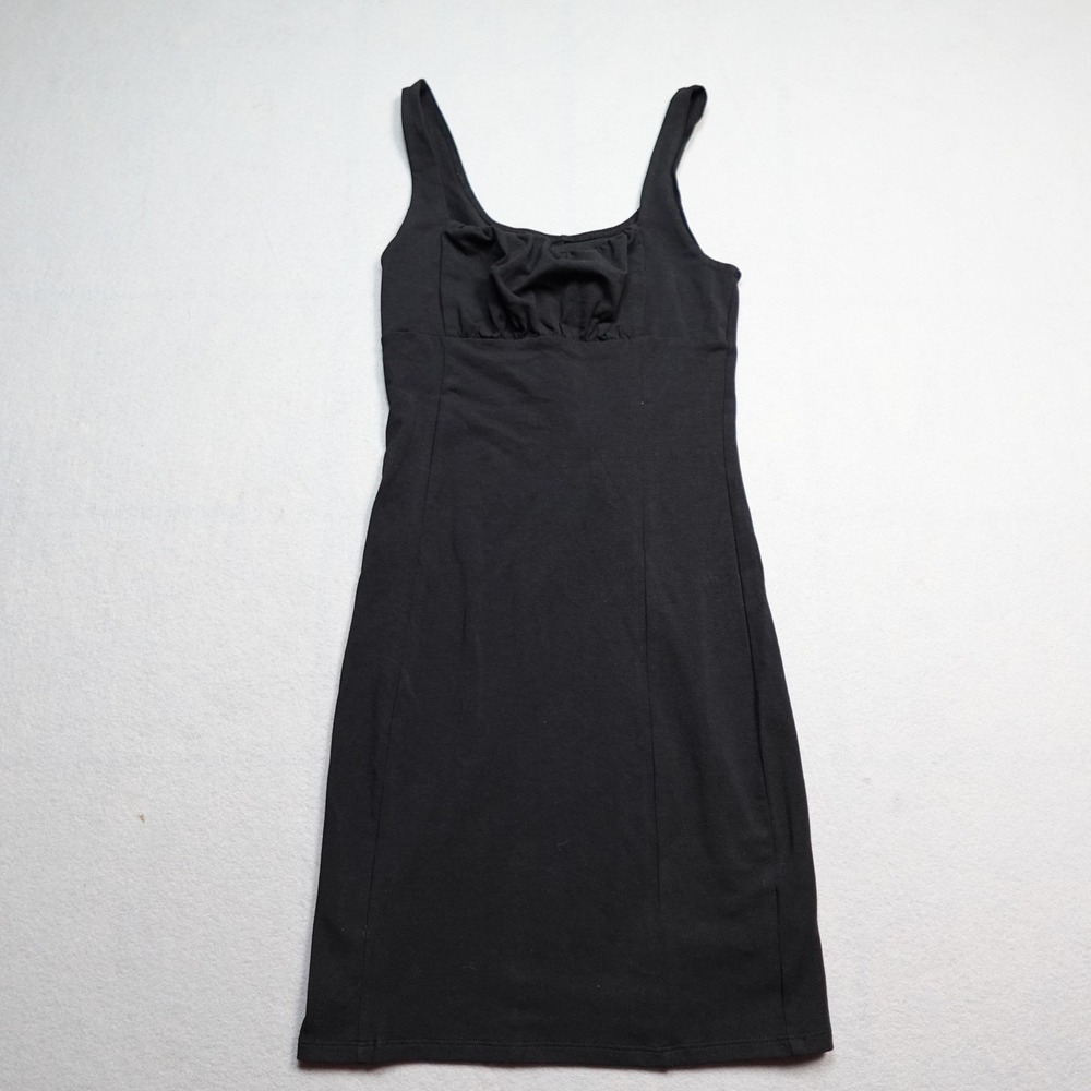 Aeropostale Bodycon Mini Dress Womens S Black Ruched Bust Sleeveless Casual LBD